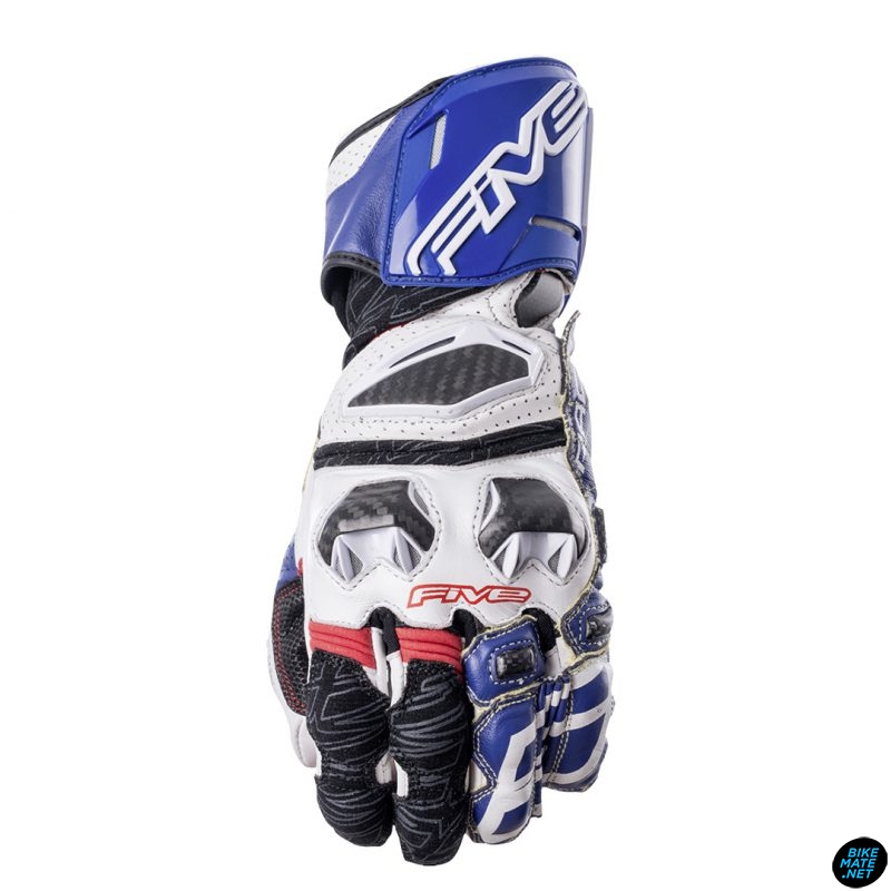 ถุงมือขี่รถมอเตอร์ไซค์ FIVE RFX Race Blue/White