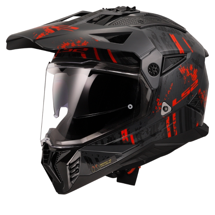 หมวกันน็อค LS2 Helmets MX702 Crazy Black Red