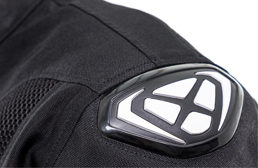 close up of IXON motorcycle jacket