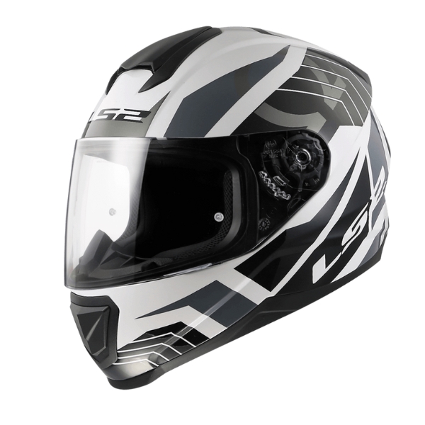 LS2 Helmets FF802 Flash - Omega White Grey Full Face Helmet