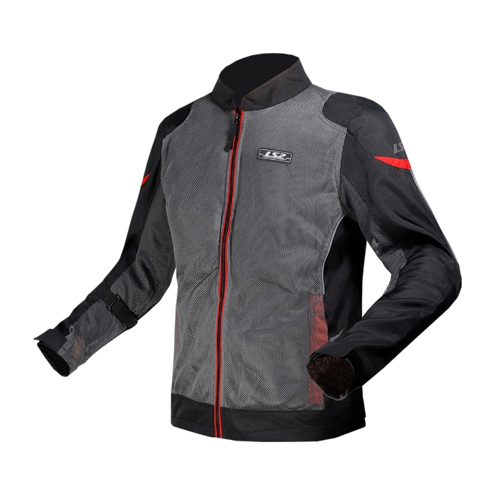 LS2 Airy Man Jacket in Grey Black Red - เสื้อการ์ดขี่มอเตอร์ไซค์